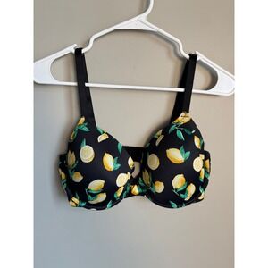 Victoria's Secret PINK Wear Everywhere T-Shirt Bra Lemon Print Underwire 34DD